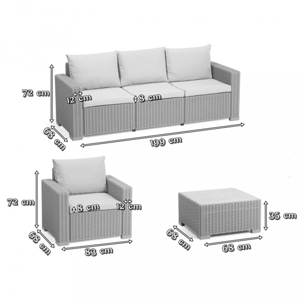 Комплект мебели калифорния сет california 3 seater set