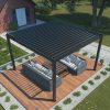 LUXE elektromos pergola 3x3m antracit LED világítással