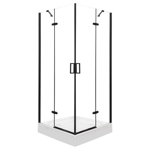 Flow Black szögletes nyílóajtós zuhanykabin zuhanytálca nélkül