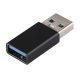 Adapter (USB 3.0 aljzat - USB 3.0, pendrive csatlakoztatás, OTG) FEKETE