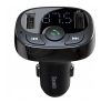 BASEUS bluetooth FM transmitter autós töltő 2 USB+microSD aljzat (12W, gyorstöltő) FEKETE