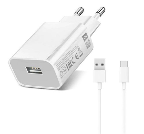 XIAOMI MDY-09-EW hálózati töltő USB aljzat (10W, gyorstöltő + Type-C kábel) FEHÉR