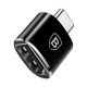 BASEUS adapter (USB aljzat - Type-C, USB/pendrive csatlakoztatás, OTG) FEKETE