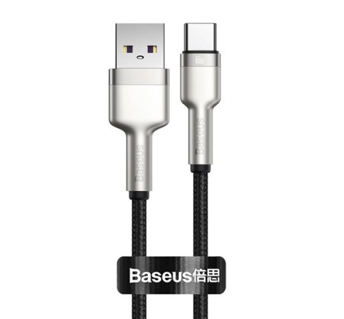 BASEUS CAFULE adatkábel (USB - Type-C, 66W, PD gyorstöltő, 25cm, cipőfűző) FEKETE