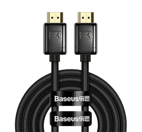 BASEUS HIGH DEFINITION SERIES TV/HDMI kábel (19pin, HDMI-A - HDMI-A, v2.1, 8K 60Hz, HDR, 200cm) FEKETE