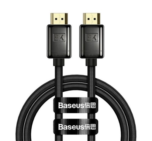 BASEUS HIGH DEFINITION SERIES TV/HDMI kábel (19pin, HDMI-A - HDMI-A, v2.1, 8K 60Hz, HDR, 300cm, alumínium) FEKETE