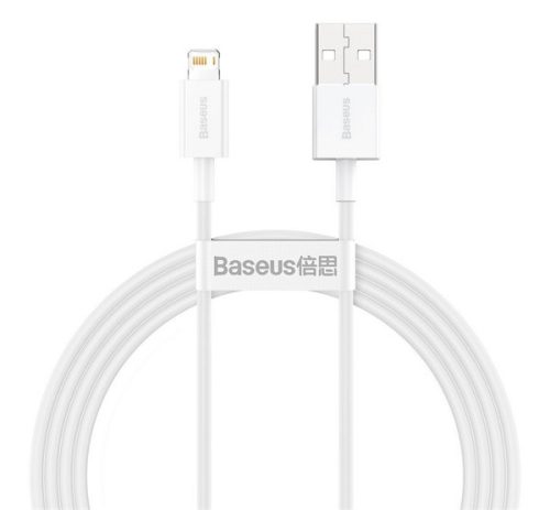 BASEUS SUPERIOR adatkábel (USB - lightning, 2.4A, PD gyorstöltő, 150cm, törésgátló) FEHÉR