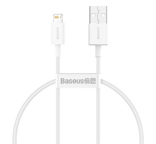 BASEUS SUPERIOR adatkábel (USB - lightning, 2.4A, PD gyorstöltő, 25cm, törésgátló) FEHÉR