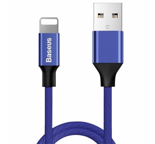 BASEUS YIVEN adatkábel (USB - lightning, 2A, gyorstöltő, 120cm, cipőfűző) SÖTÉTKÉK