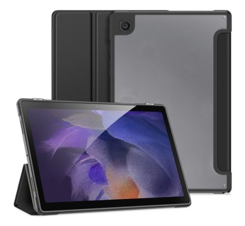 Samsung Tab A8 10.5 LTE (2021) SM-X205 / Tab A8 10.5 WIFI (2021) SM-X200 TOBY Flip tok álló, bőr hatású FEKETE