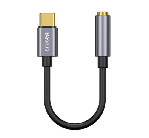 BASEUS audió adapter kábel (3.5mm jack aljzat - Type-C) SÖTÉTSZÜRKE