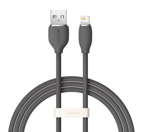 BASEUS JELLY LIQUID adatkábel (USB - lightning, 2.4A, gyorstöltő, 120cm) FEKETE