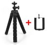 Tripod állvány (univerzális, állítható, 360°, 17.5cm, hajlítható láb) FEKETE