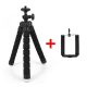 Tripod állvány (univerzális, állítható, 360°, 17.5cm, hajlítható láb) FEKETE