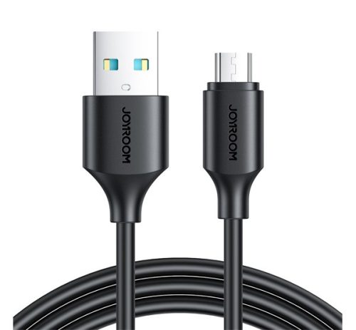 JOYROOM adatkábel (USB - microUSB, 2.4A, gyorstöltő, 100cm, törésgátló) FEKETE