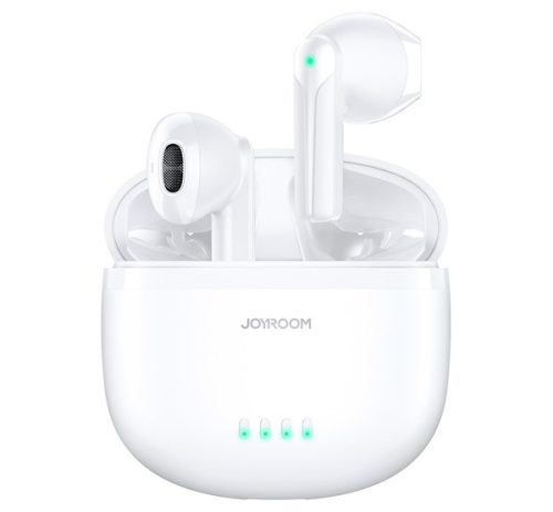 JOYROOM bluetooth fülhallgató SZTEREO (v5.3, TWS, mikrofon, zajszűrő, IPX4 vízálló + töltőtok) FEHÉR