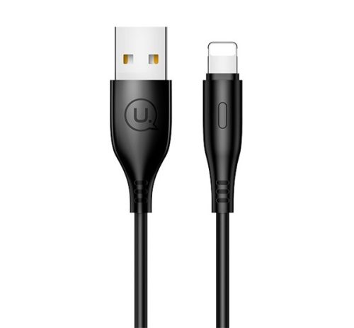 USAMS U18 adatkábel (USB - lightning, 2A, gyorstöltő, 100cm) FEKETE