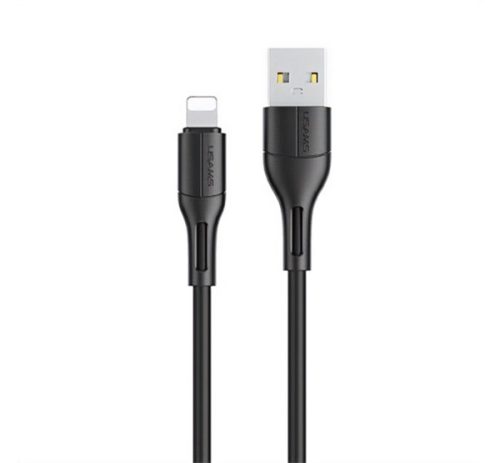 USAMS U68 adatkábel (USB - lightning, 2A, gyorstöltő, 100cm) FEKETE