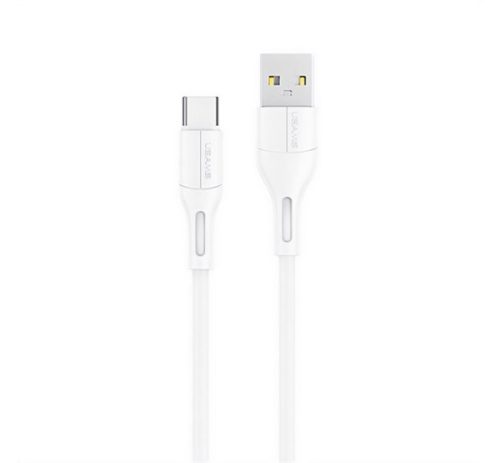 USAMS U68 adatkábel (USB - Type-C, 2A, gyorstöltő, 100cm) FEHÉR