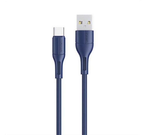 USAMS U68 adatkábel (USB - Type-C, 2A, gyorstöltő, 100cm) SÖTÉTKÉK