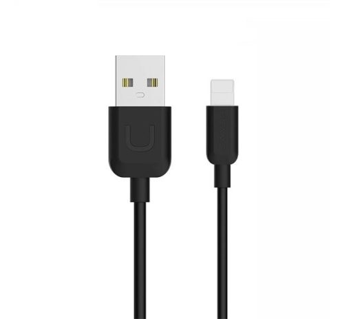 USAMS U-TURN adatkábel (USB - lightning, 2A, gyorstöltő, 100cm) FEKETE