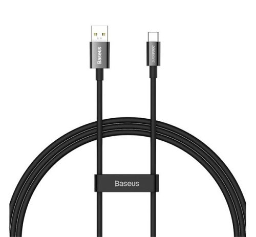 BASEUS SUPERIOR adatkábel (USB - Type-C, 65W, PD gyorstöltő, 100cm, törésgátló) FEKETE