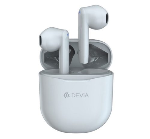 DEVIA JOY A10 bluetooth fülhallgató SZTEREO (v5.0, TWS, mikrofon + töltőtok) FEHÉR