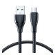 JOYROOM SURPASS adatkábel (USB - microUSB, 2.4A, gyorstöltő, 120cm, törésgátló) FEKETE