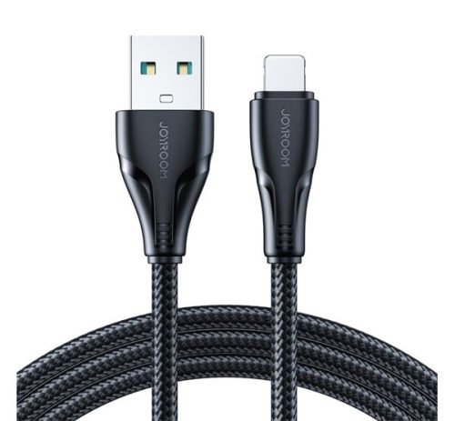 JOYROOM SURPASS adatkábel (USB - lightning, 2.4A, gyorstöltő, 120cm, törésgátló) FEKETE