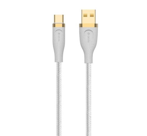 DEVIA STAR adatkábel (USB - Type-C, 2.4A, gyorstöltő, 150cm) FEHÉR