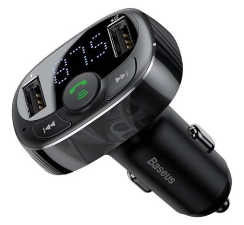 BASEUS bluetooth FM transmitter autós töltő FEKETE