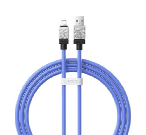 BASEUS COOLPLAY adatkábel (USB - lightning, 2.4A, gyorstöltő, 100cm, törésgátló) LILA