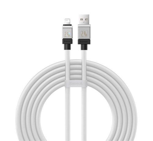 BASEUS COOLPLAY adatkábel (USB - lightning, 2.4A, gyorstöltő, 200cm, törésgátló) FEHÉR