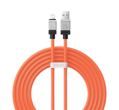 BASEUS COOLPLAY adatkábel (USB - lightning, 2.4A, gyorstöltő, 200cm, törésgátló) NARANCSSÁRGA