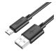 HOCO X88 adatkábel (USB - microUSB, 2.4A, gyorstöltő, 100cm) FEKETE