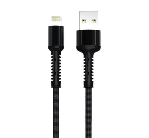 LDNIO LS64 adatkábel (USB - lightning, 2.4A, 200cm) FEKETE