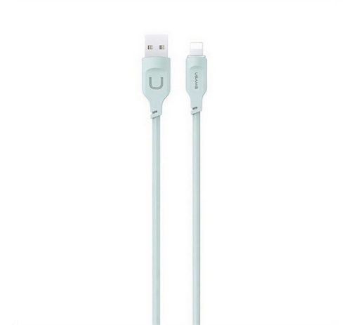 USAMS LITHE SERIES adatkábel (USB - lightning, 2.4A, gyorstöltő, 120cm, LED jelzés) VILÁGOSZÖLD