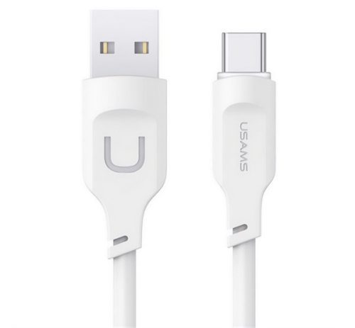 USAMS LITHE SERIES adatkábel (USB - Type-C, 6A, PD gyorstöltő, 120cm, LED jelzés) FEHÉR