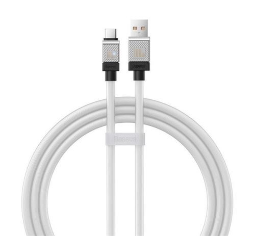 BASEUS COOLPLAY adatkábel (USB - Type-C, 100W, gyorstöltő, 100cm, törésgátló) FEHÉR