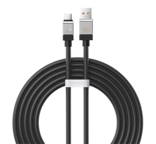 BASEUS COOLPLAY adatkábel (USB - Type-C, 100W, gyorstöltő, 200cm, törésgátló) FEKETE