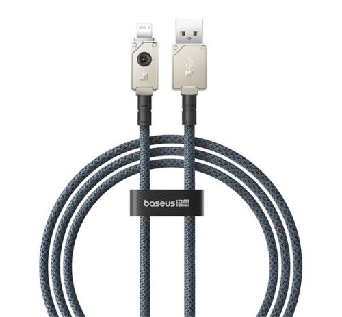 BASEUS UNBREAKABLE adatkábel (USB - lightning, 2.4A, gyorstöltő, 100cm, cipőfűző) FEHÉR