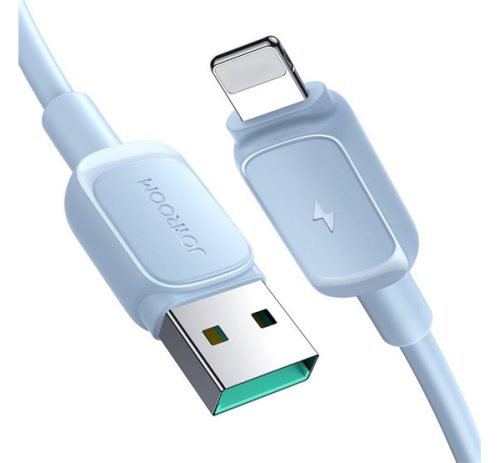 JOYROOM adatkábel (USB - lightning, 2.4A, PD gyorstöltő, 120cm, törésgátló) VILÁGOSKÉK