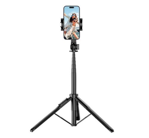 UGREEN szelfibot (univerzális, alumínium tripod állvány, állítható, bluetooth távkioldó, 150cm) FEKETE