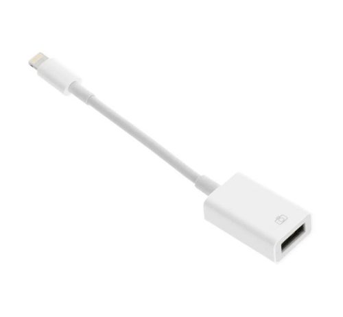 Adapter kábel (USB aljzat - lightning, OTG, adatátvitel, 20cm) FEHÉR