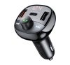 REMAX LODI bluetooth FM transmitter autós töltő 2 USB+Type-C aljzat (54.5W, LED kijelző) FEKETE