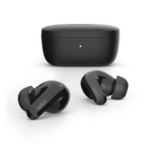 BELKIN SOUNDFORM FLOW bluetooth fülhallgató SZTEREO (v5.2, TWS, mikrofon, aktív zajszűrő, IPX5 + töltőtok) FEKETE