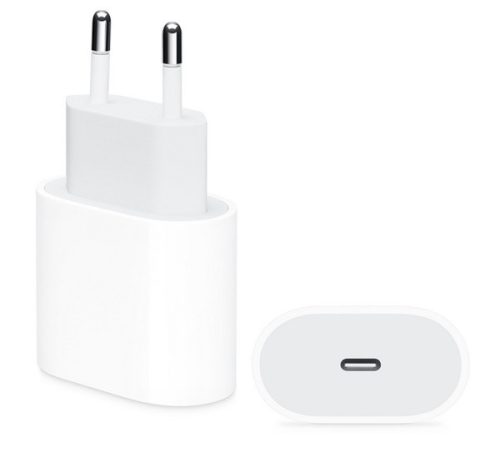 APPLE hálózati töltő Type-C aljzat (20W, PD gyorstöltő, MHJE3ZM/A utód) FEHÉR