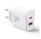 JOYROOM TCF05 hálózati töltő USB+Type-C aljzat (20W, PD gyorstöltő 3.0) FEHÉR