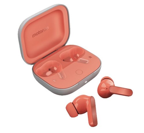 MOTOROLA BUDS bluetooth fülhallgató SZTEREO (v5.3, TWS, mikrofon, aktív zajszűrő, vízálló + töltőtok) RÓZSASZÍN