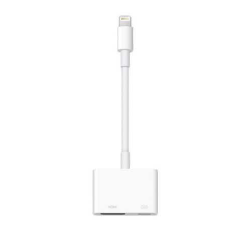 APPLE TV/HDMI adapter kábel (HDMI-DV+lightning aljzat - lightning, MD826ZM/A utód) FEHÉR